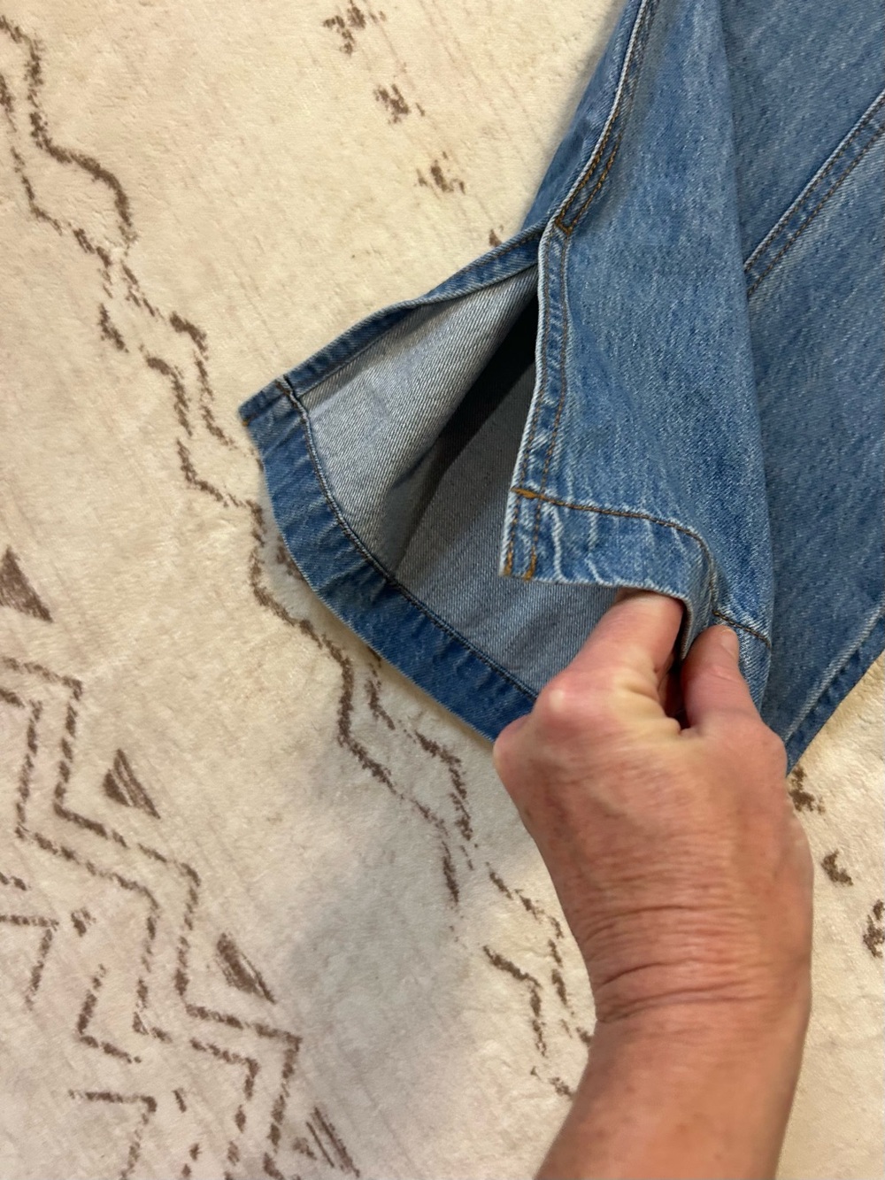 Madewell Size 26 Wide Leg Utility Jeans Side Slit 100% Cotton - Picture 5 of 10